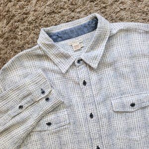 Carbon2Cobalt Heavy Flannel Button-Shirt White-Gray Men's XL